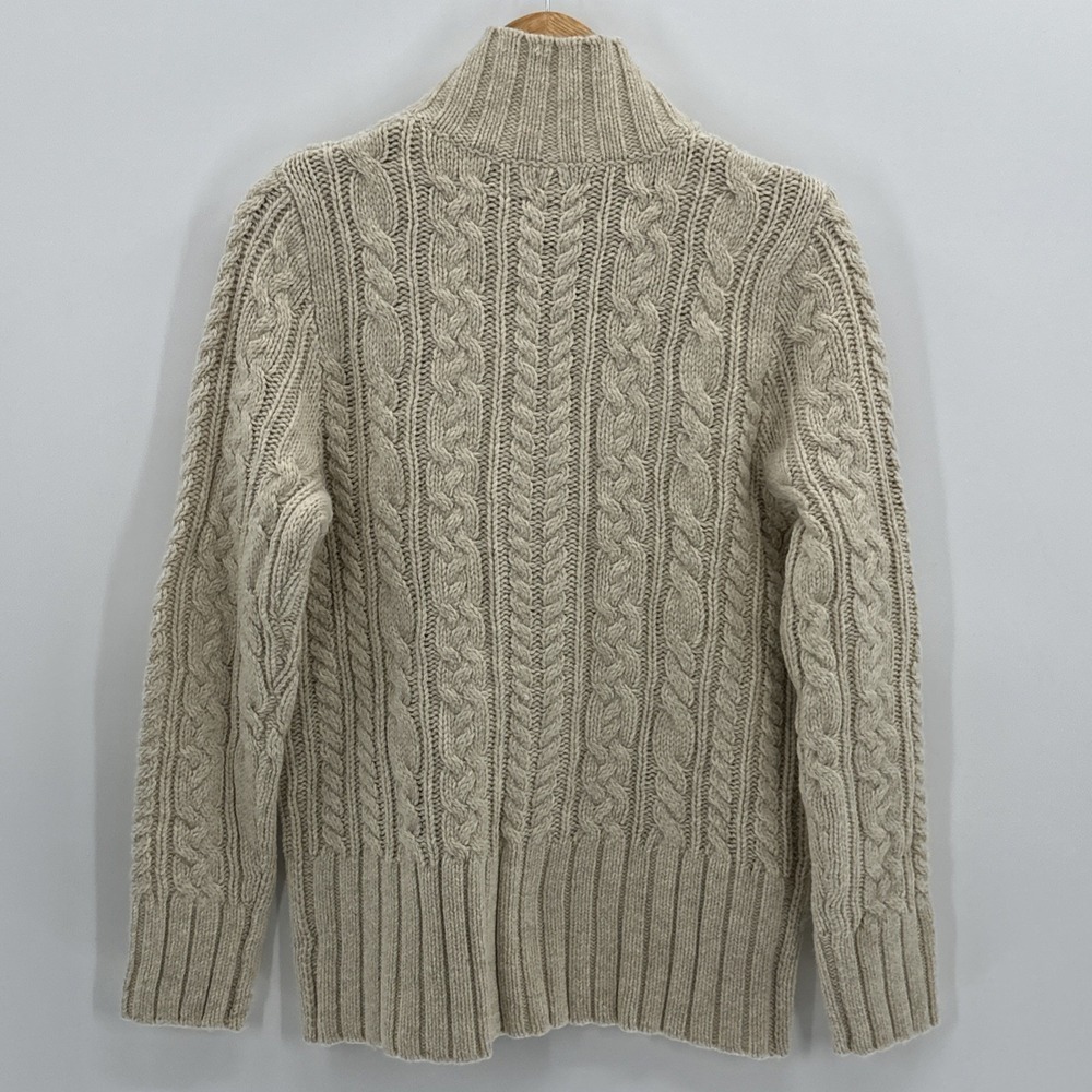 Duluth Trading Fisherman Cardigan Women's L Cream Wool Cashmere Cable Knit NWT - Picture 7 of 16